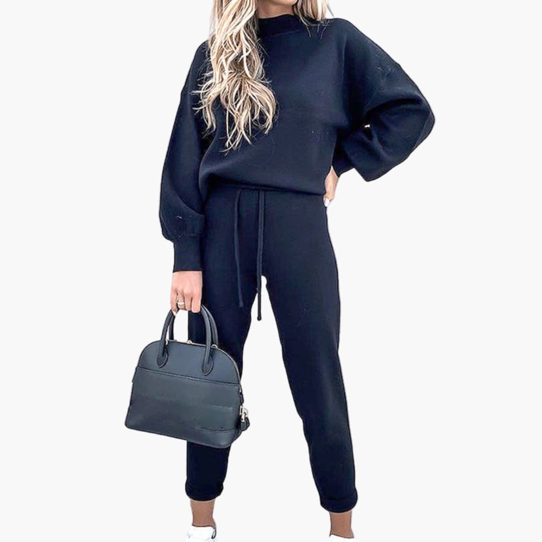 Loungewear sæt til kvinder med oversized trøje og joggingbukser med høj talje