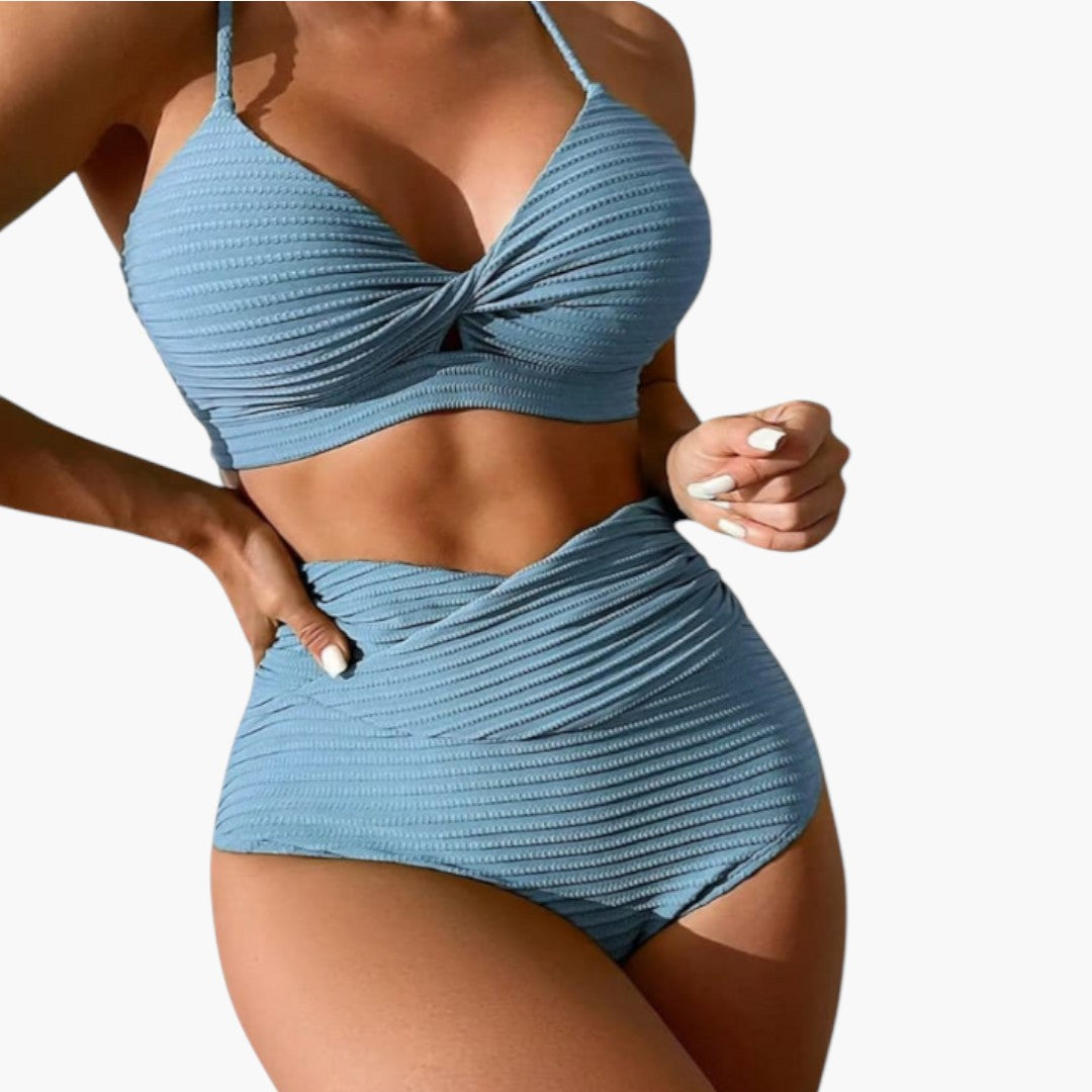 Completo bikini donna con slip a vita alta