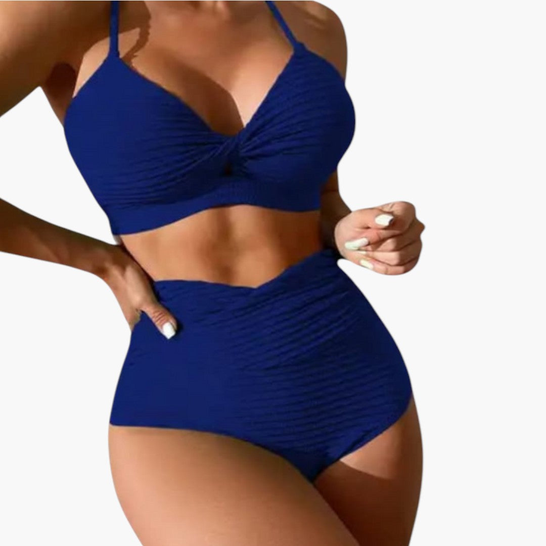 Completo bikini donna con slip a vita alta