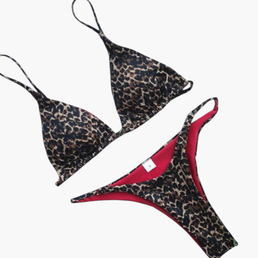 Completo bikini donna con motivo leopardo