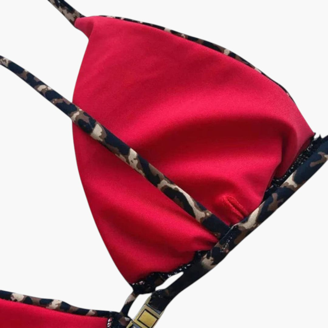 Completo bikini donna con motivo leopardo