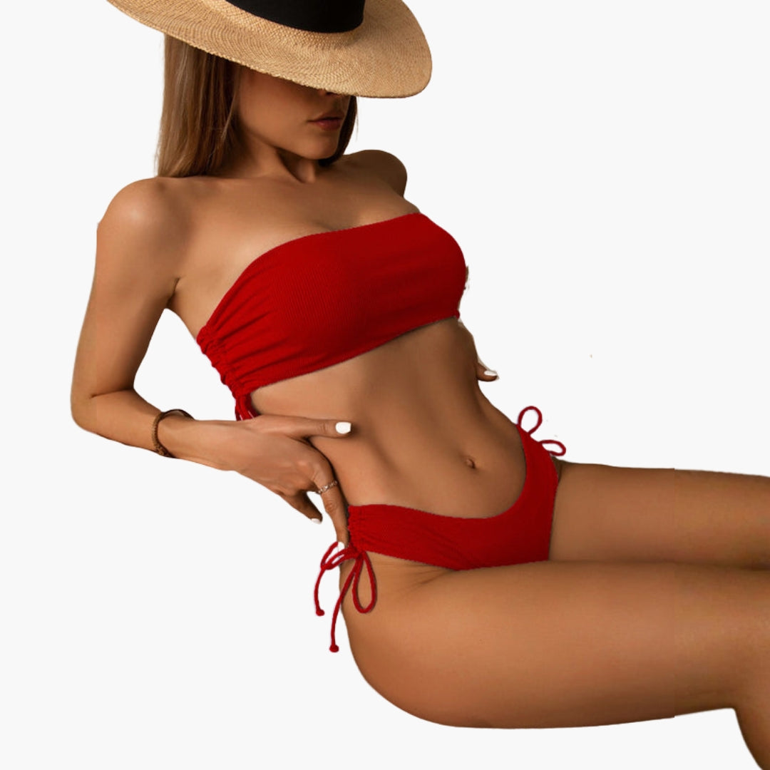 Zestaw bikini damski z górą typu bandeau