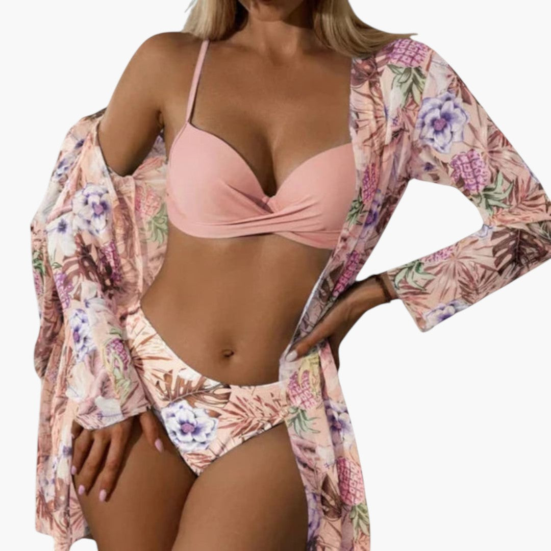 Sæt med bikini til kvinder med højtaljet underdel