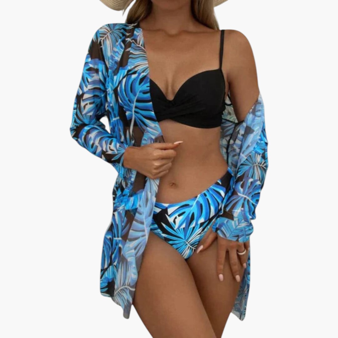 Sæt med bikini til kvinder med højtaljet underdel