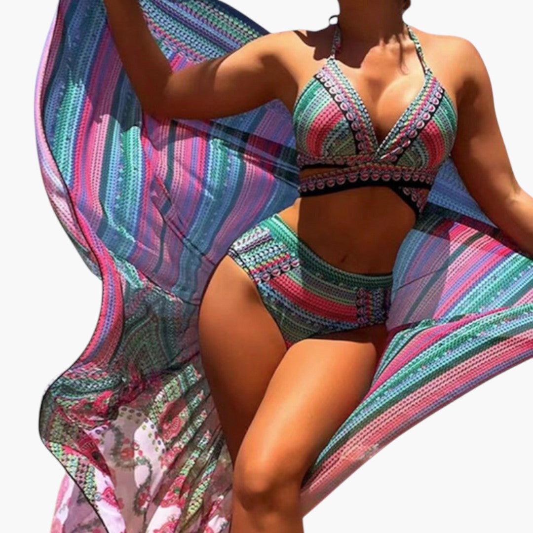 Completo bikini da donna con spalline incrociate