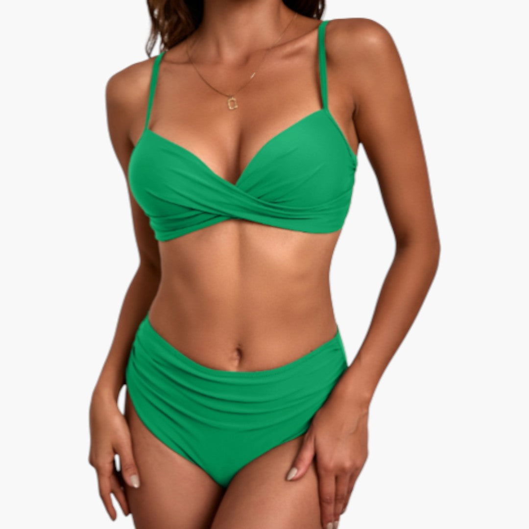 Bikini-Set für Damen mit überkreuztem Oberteil