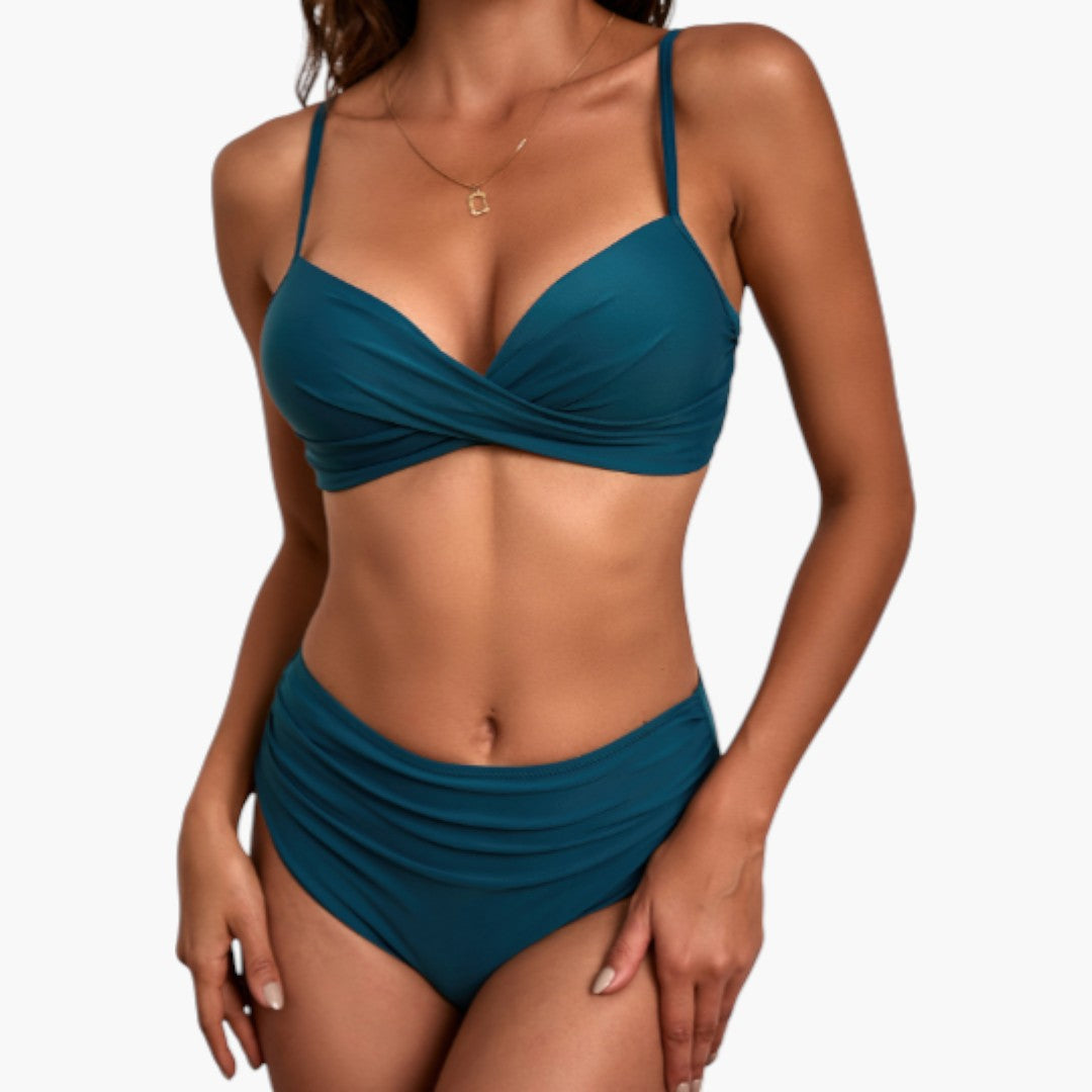 Bikini-Set für Damen mit überkreuztem Oberteil