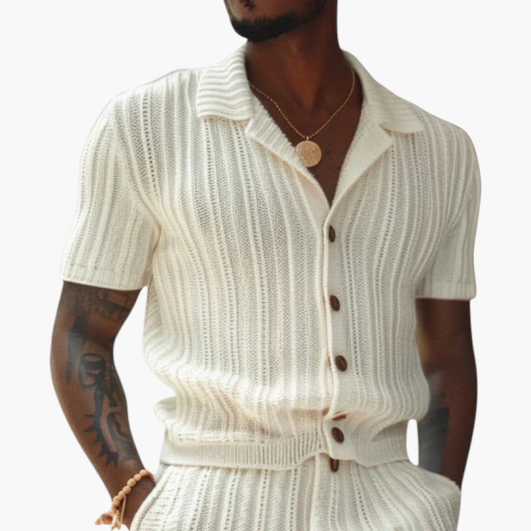 Ensemble d'été en maille hommes a polo manches courtes
