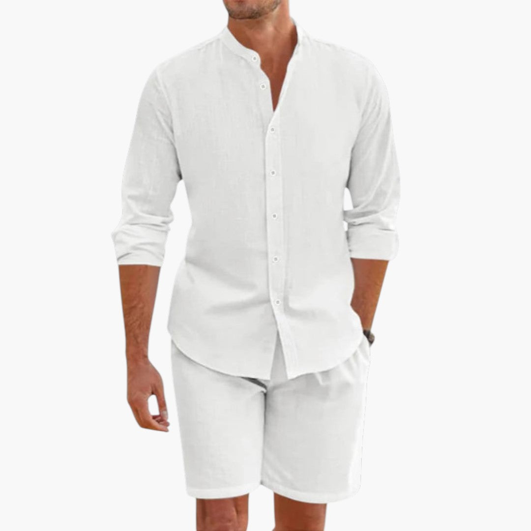 Ensemble d'été hommes en deux pièces a chemise à boutons