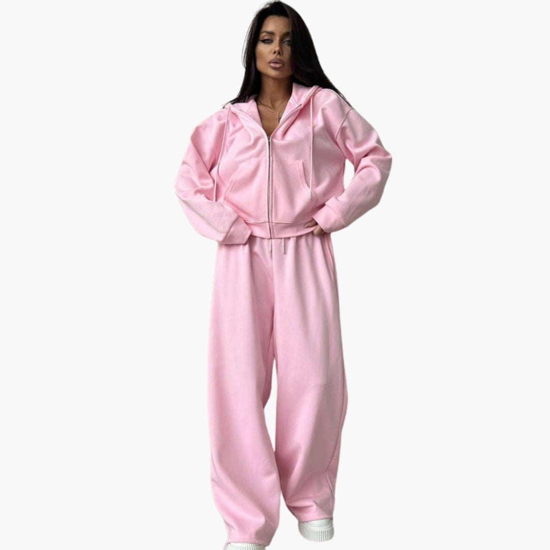 Completo sportivo donna con giacca con cappuccio