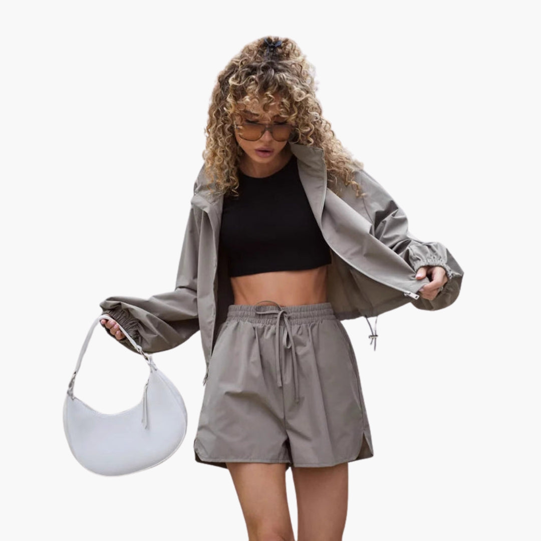 Completo sportivo donna con giacca con zip
