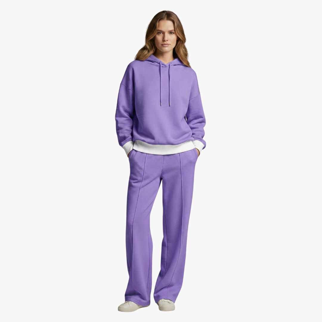 Ensemble deux pièces femme avec haut à capuche
