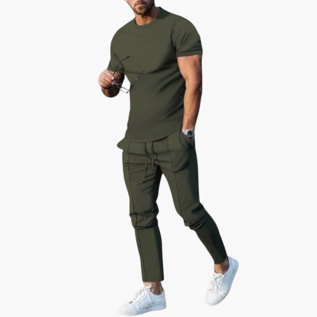 Ensemble deux pièces hommes a T shirt manches courtes
