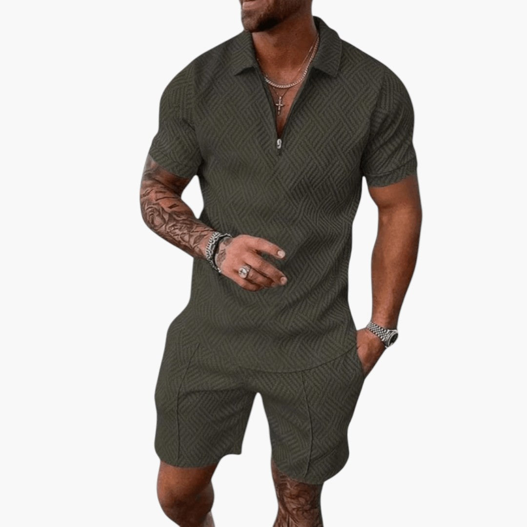 Ensemble deux pièces hommes avec polo et short