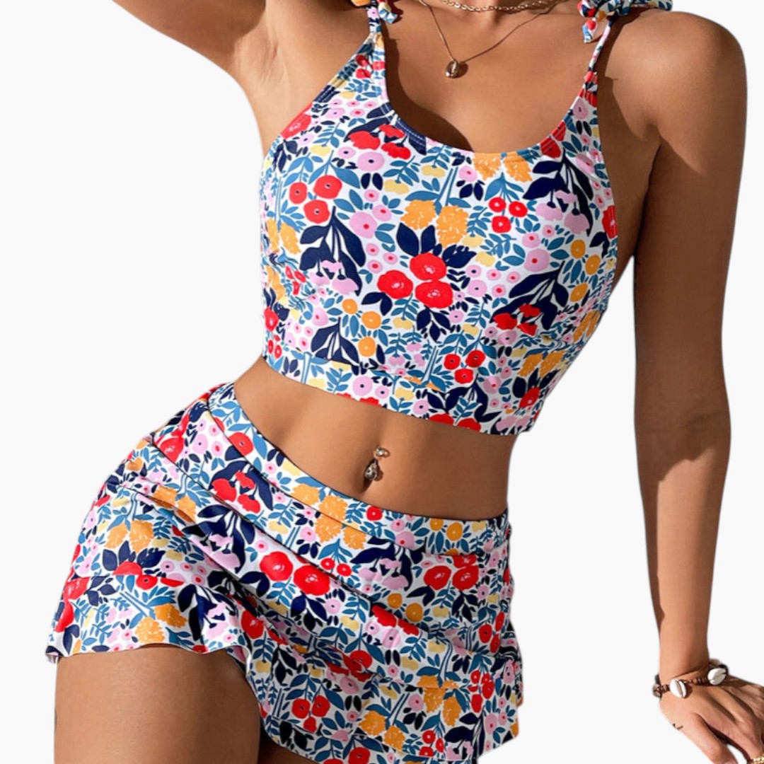 Completo due pezzi da donna con top corto e gonna