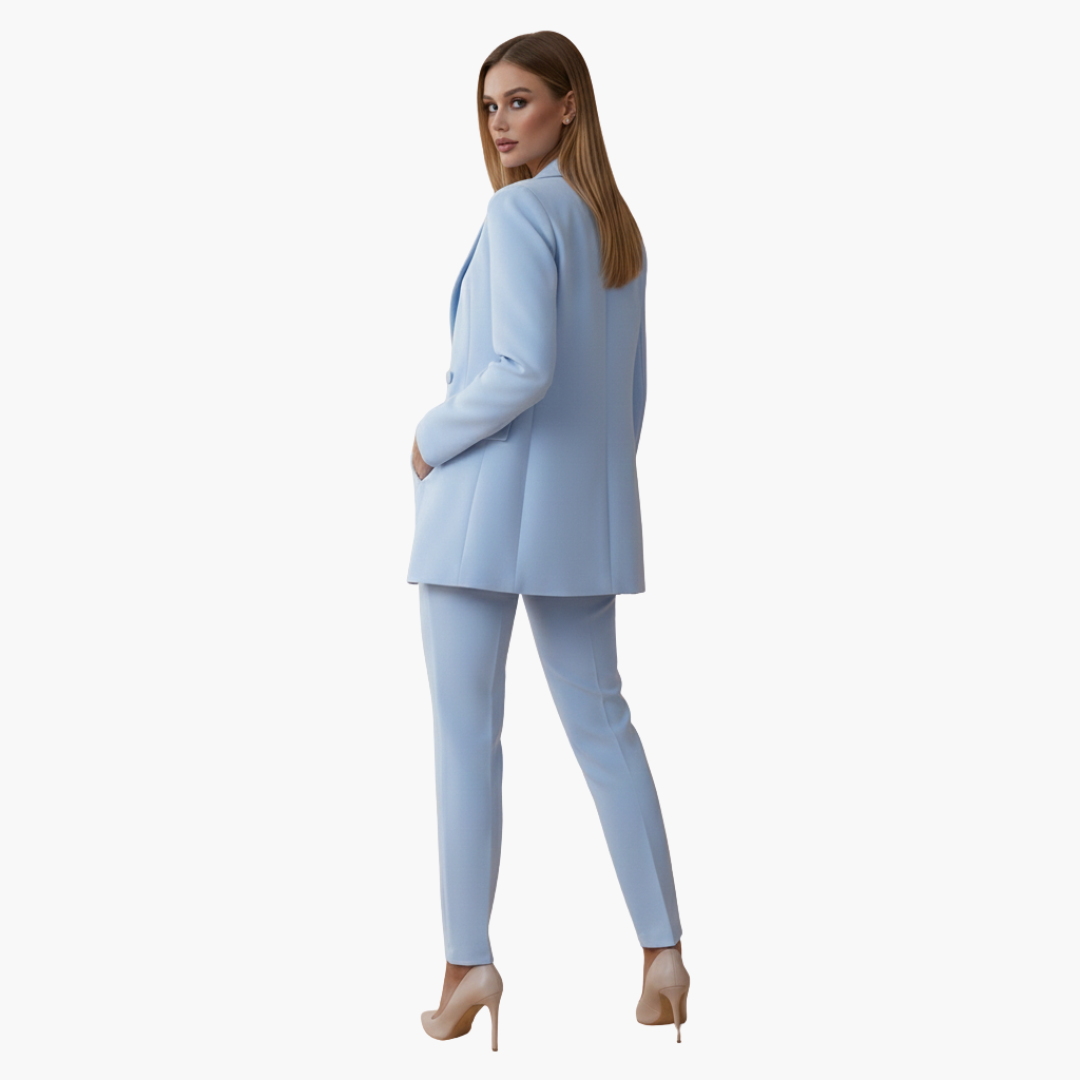 Ensemble femme avec veste et pantalon taille haute