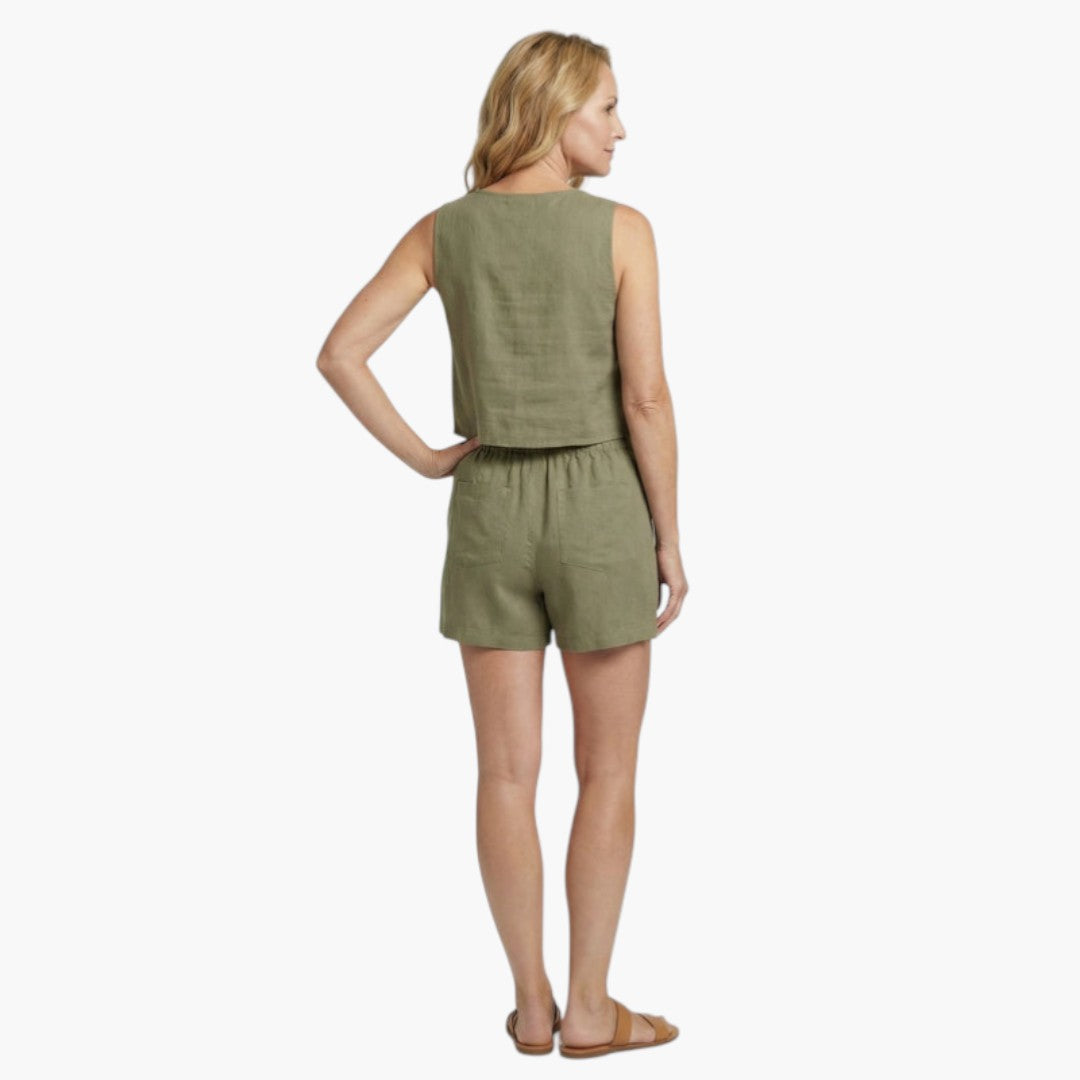 Completo donna due pezzi con top corto senza maniche