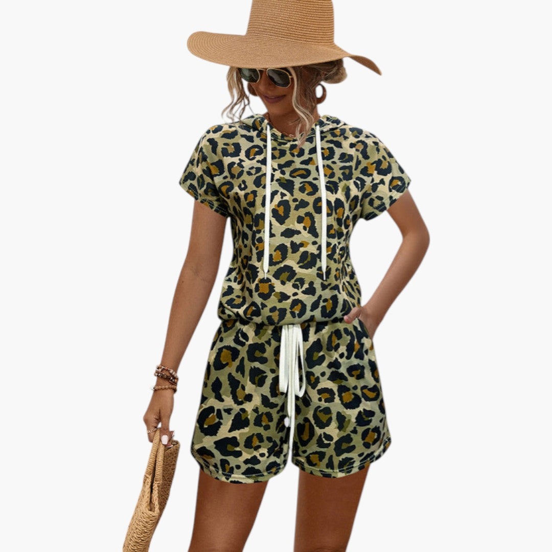 Completo donna con motivo animale e felpa con cappuccio