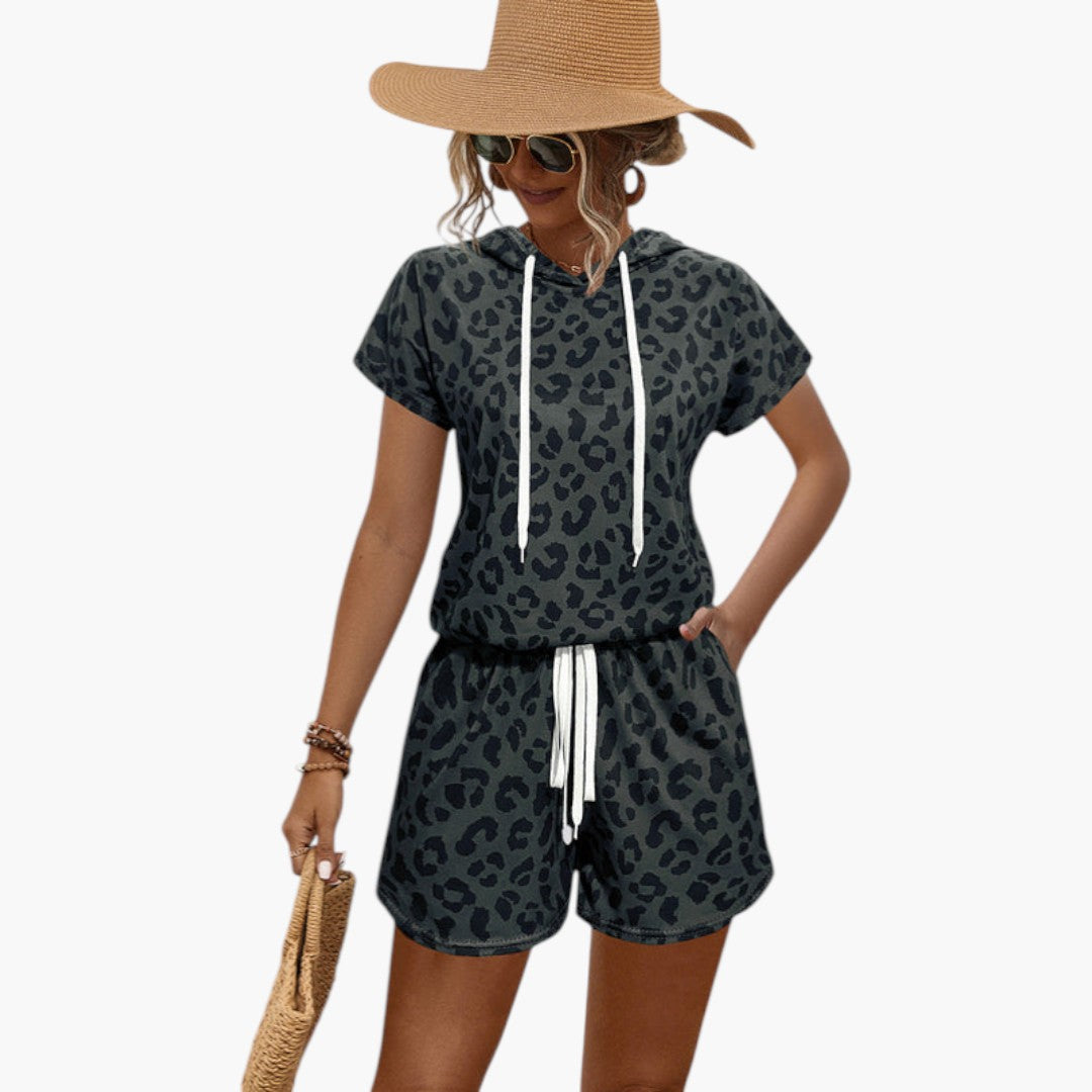 Completo donna con motivo animale e felpa con cappuccio