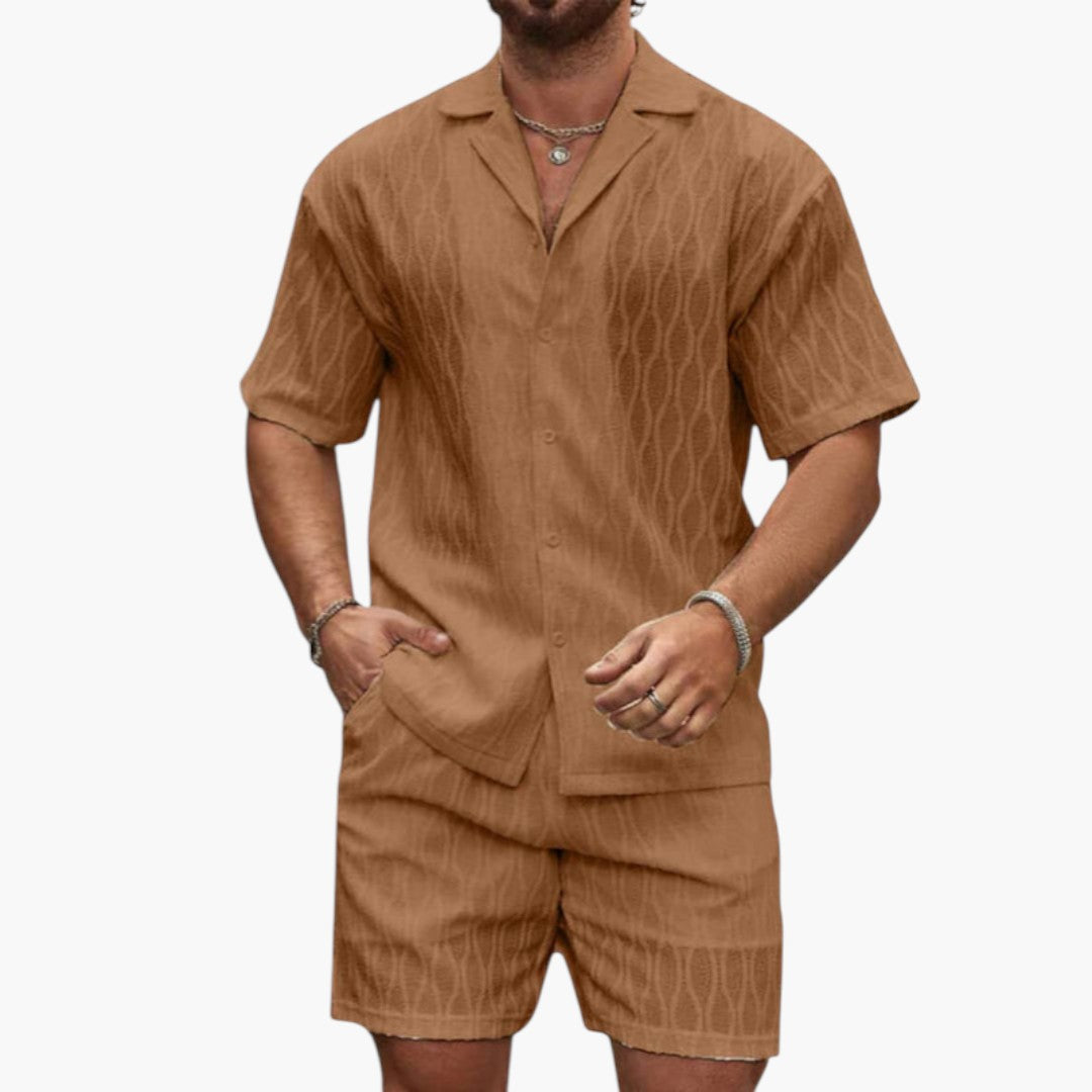 Ensemble hommes en deux pièces a shorts élastiques