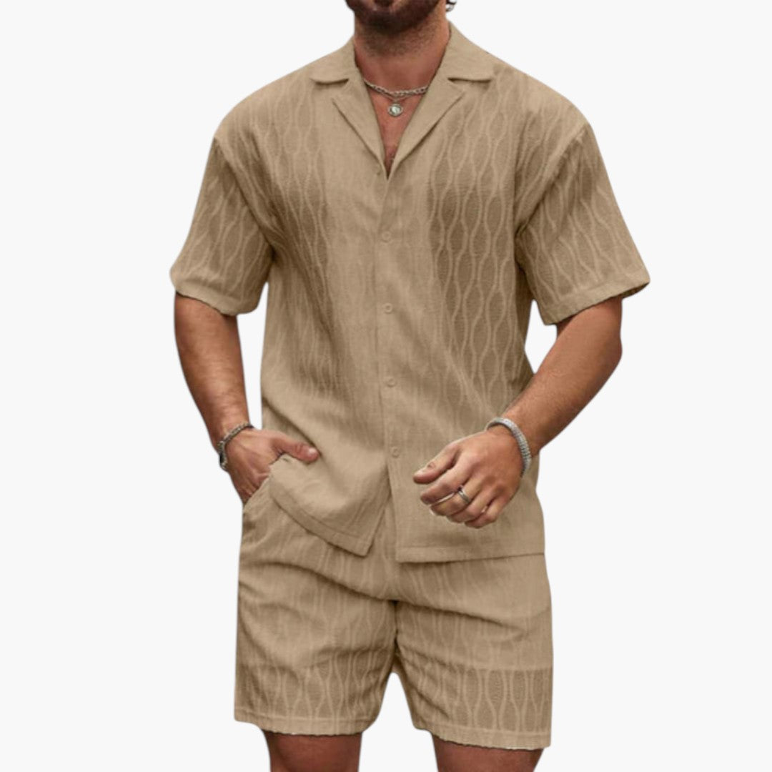 Ensemble hommes en deux pièces a shorts élastiques