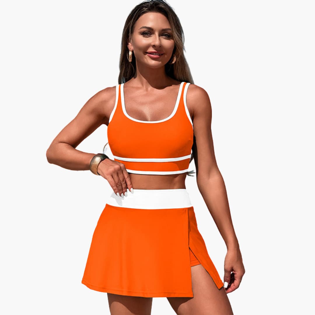 Completo gonna da bagno donna con vita elasticizzata
