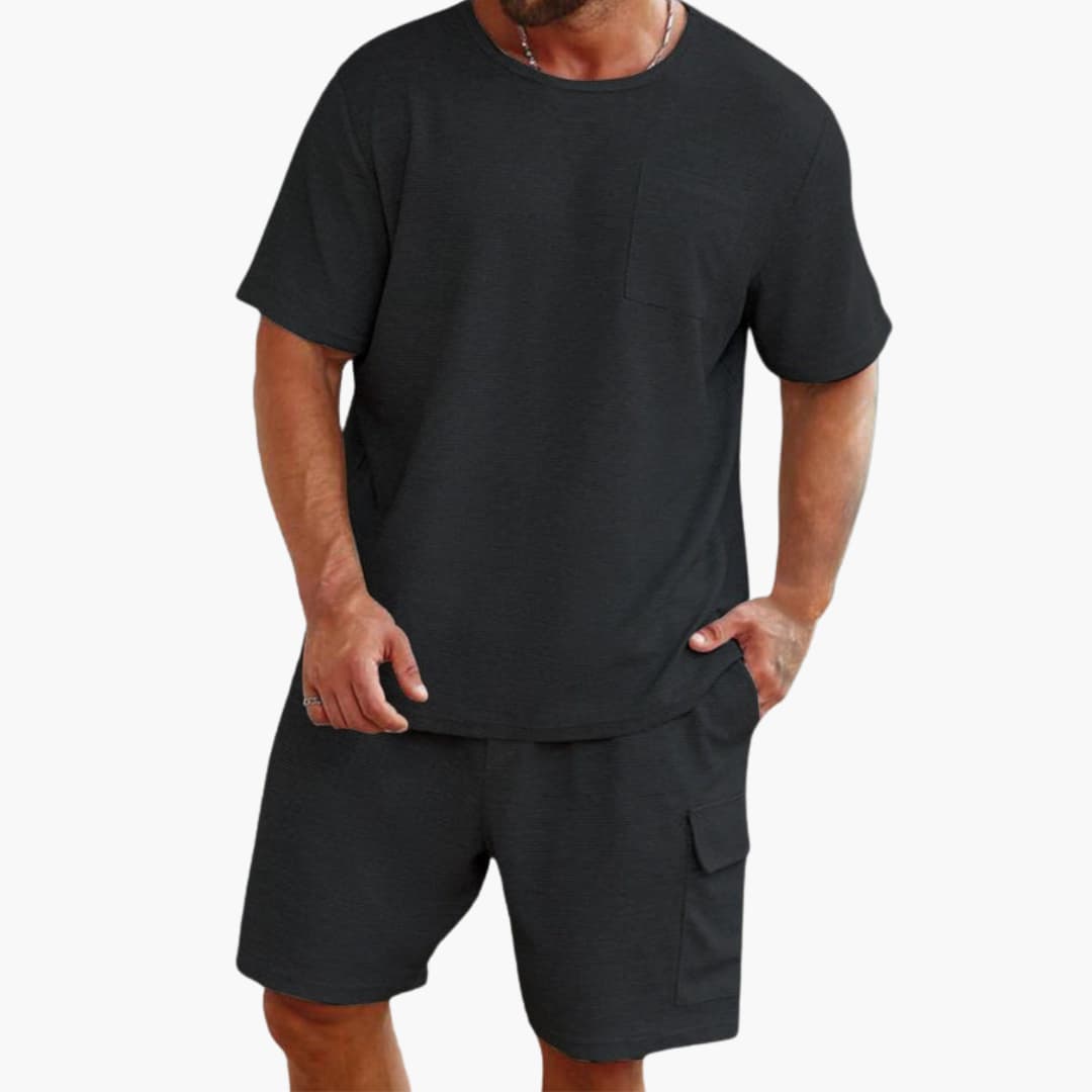 Ensemble sportswear homme avec col rond et poches cargo