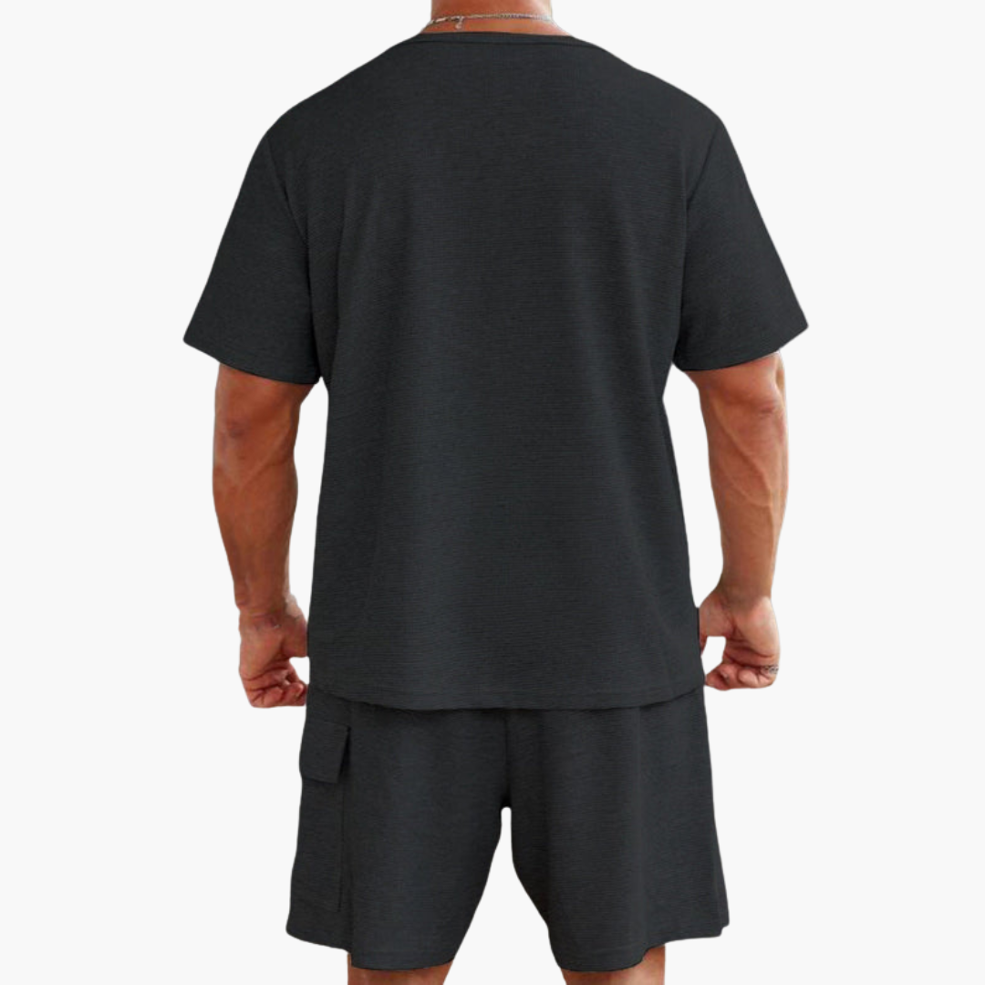 Ensemble sportswear homme avec col rond et poches cargo