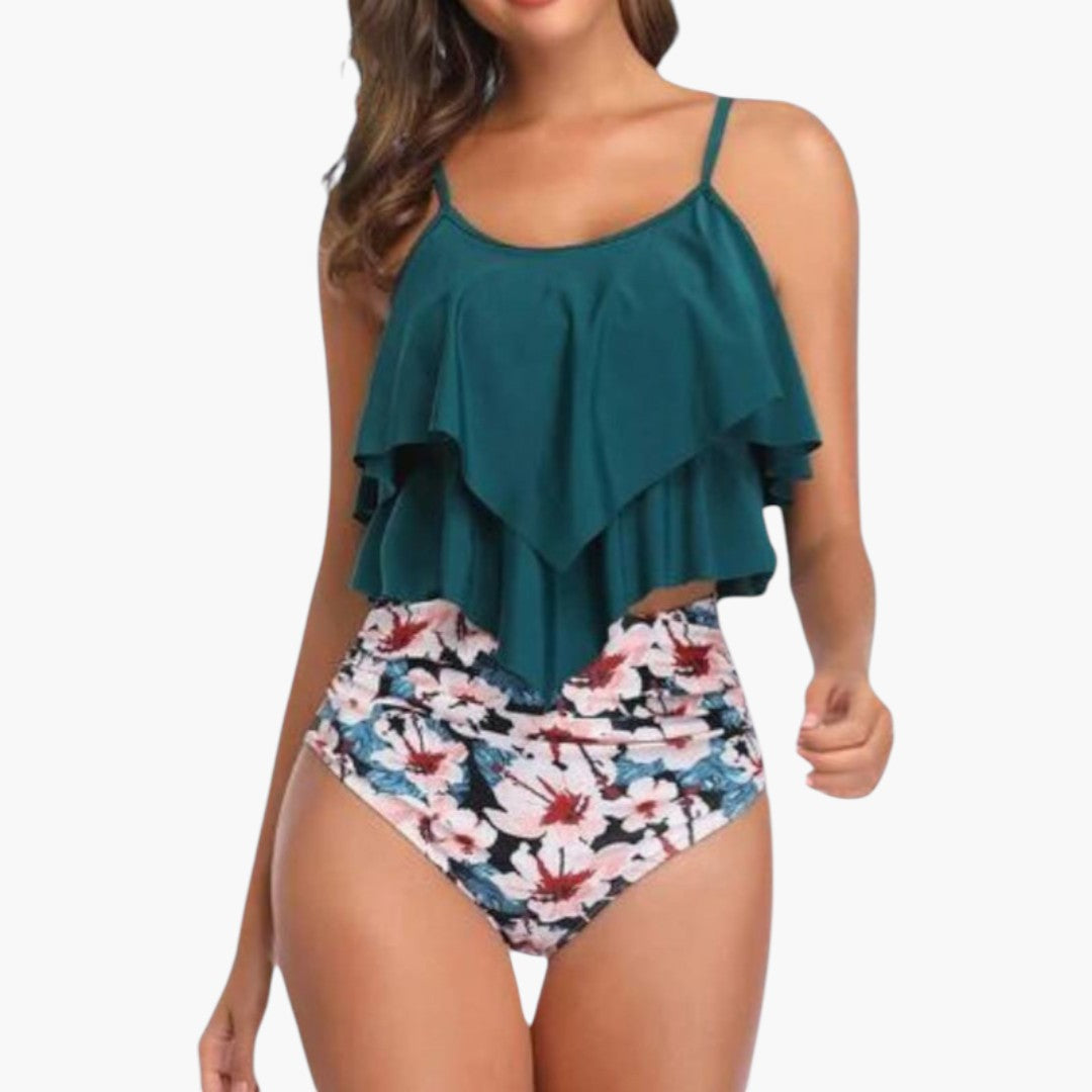 Completo tankini donna con top a balze