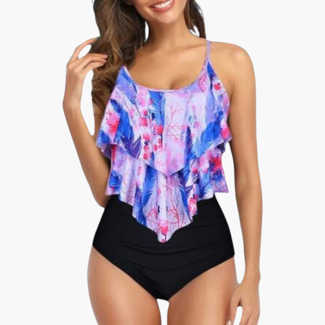 Completo tankini donna con top a balze