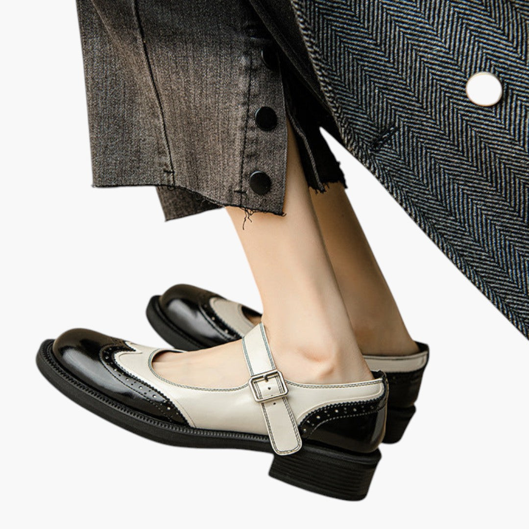 Femmes Chaussures Mary Jane a Bride et Brogue Talon Bas