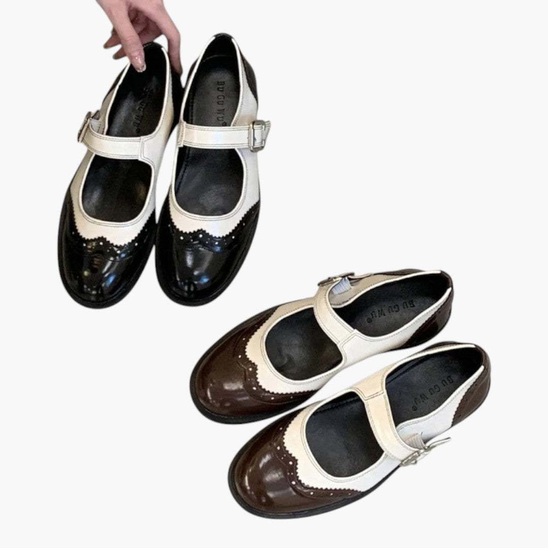 Femmes Chaussures Mary Jane a Bride et Brogue Talon Bas