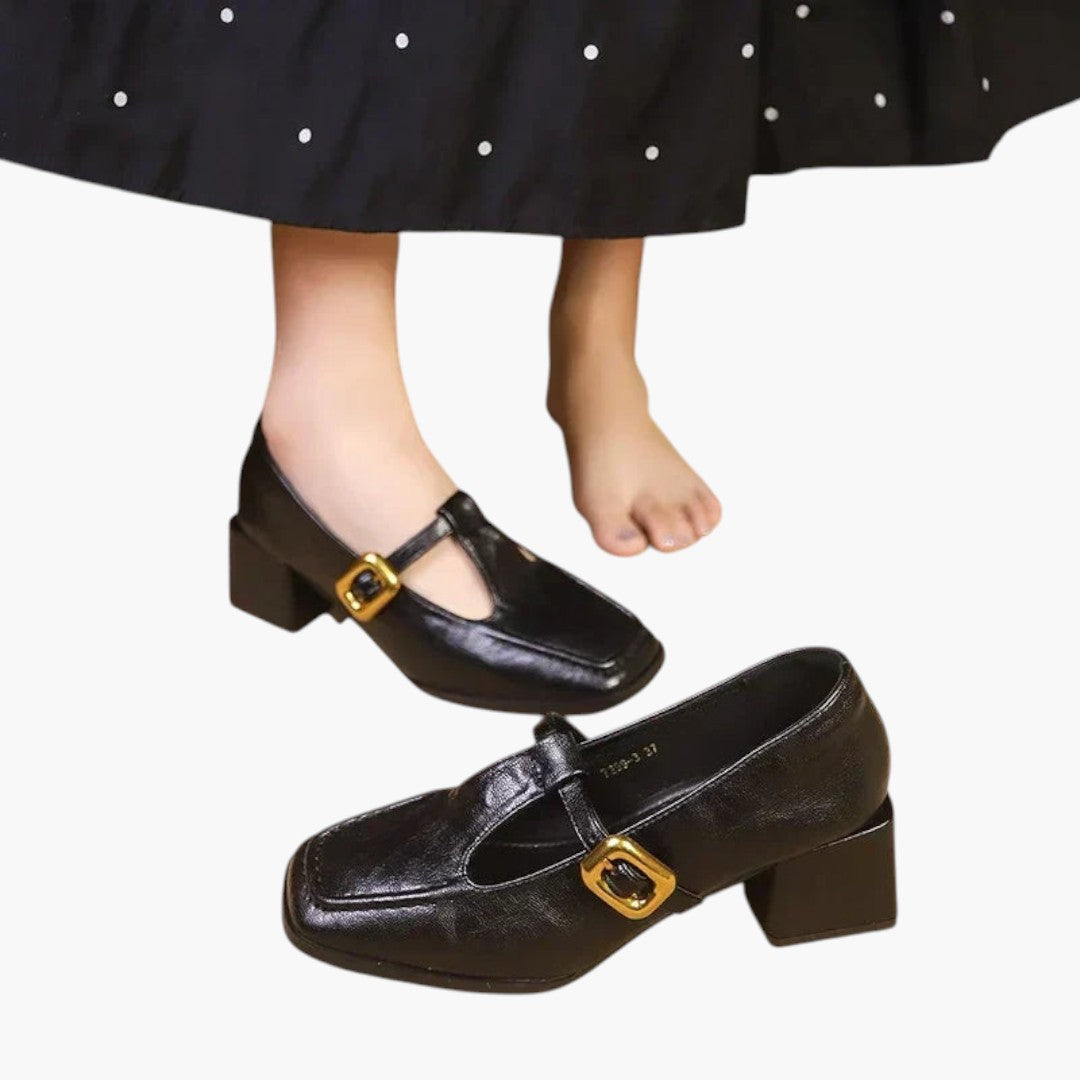 Femmes Chaussures Mary Jane avec Bout Carré et Talon Bloc