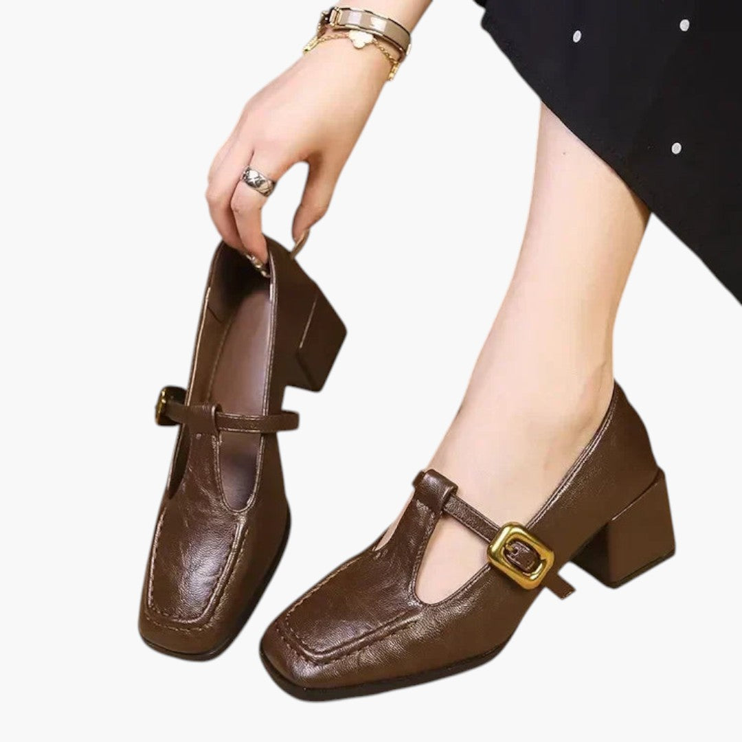 Femmes Chaussures Mary Jane avec Bout Carré et Talon Bloc