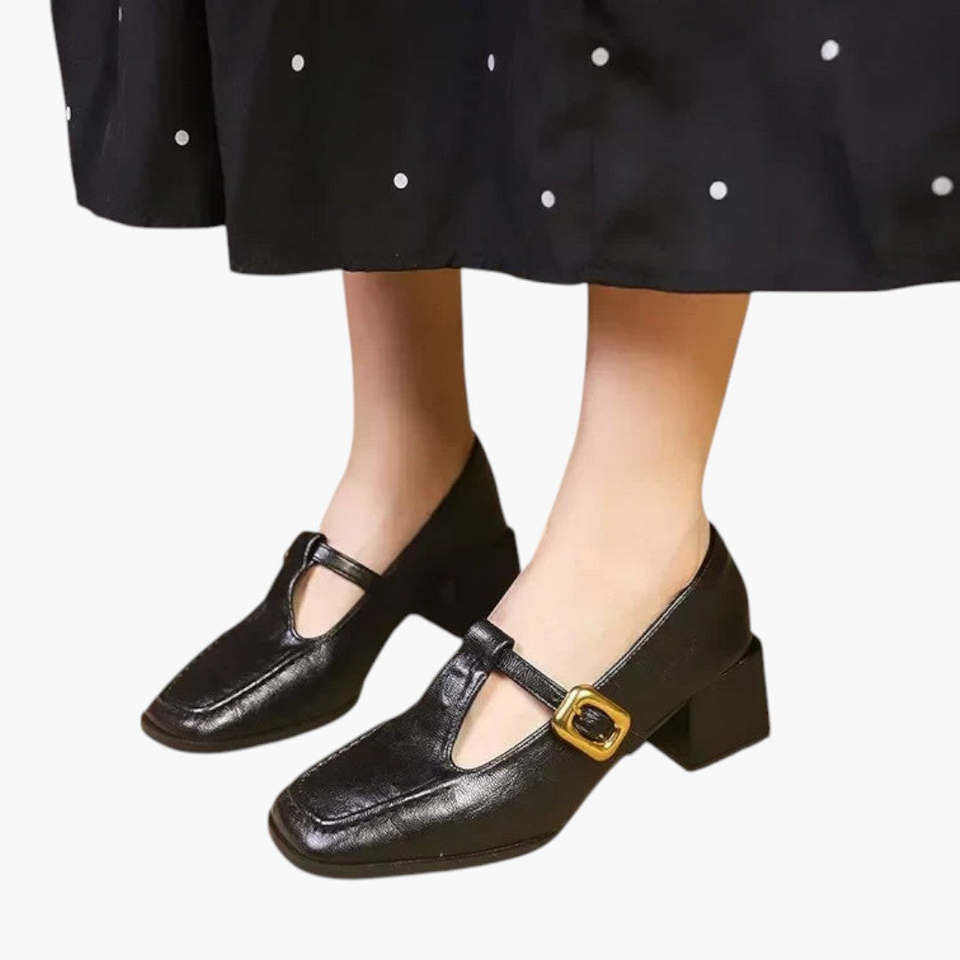 Femmes Chaussures Mary Jane avec Bout Carré et Talon Bloc