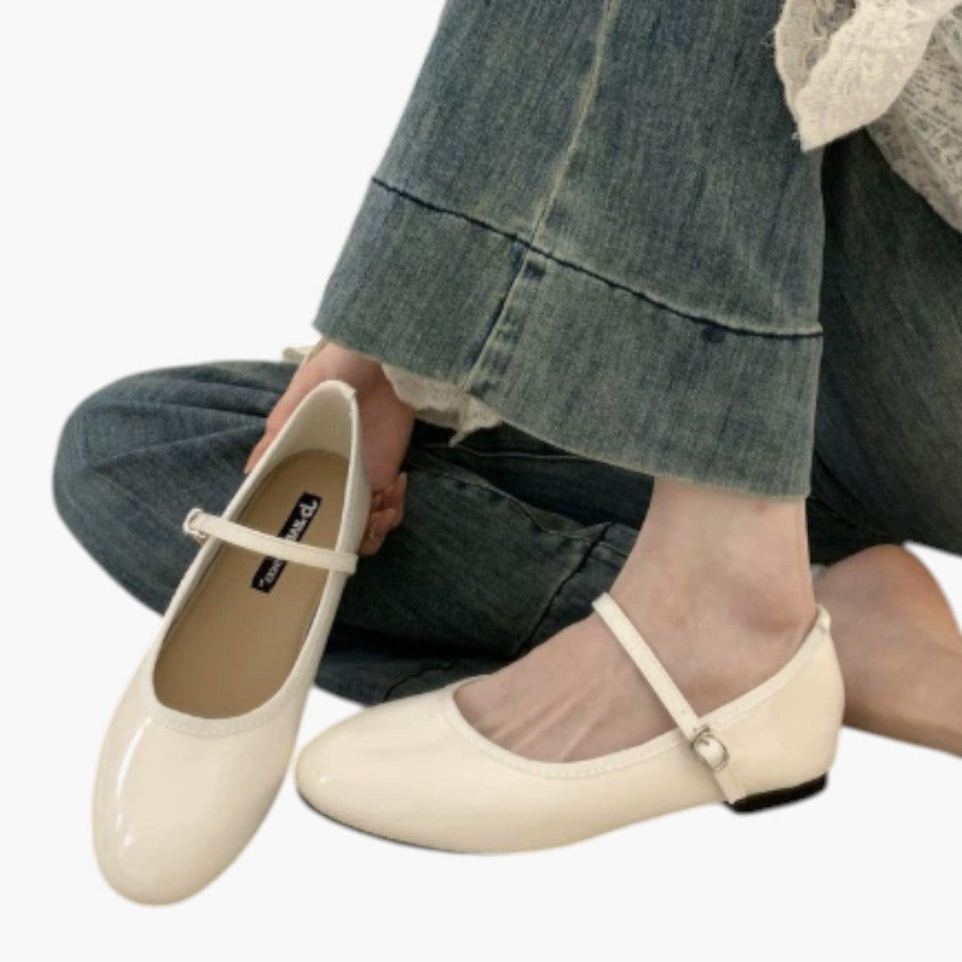 Femmes Chaussures Mary Jane avec Bride Boucle et Talon Bas