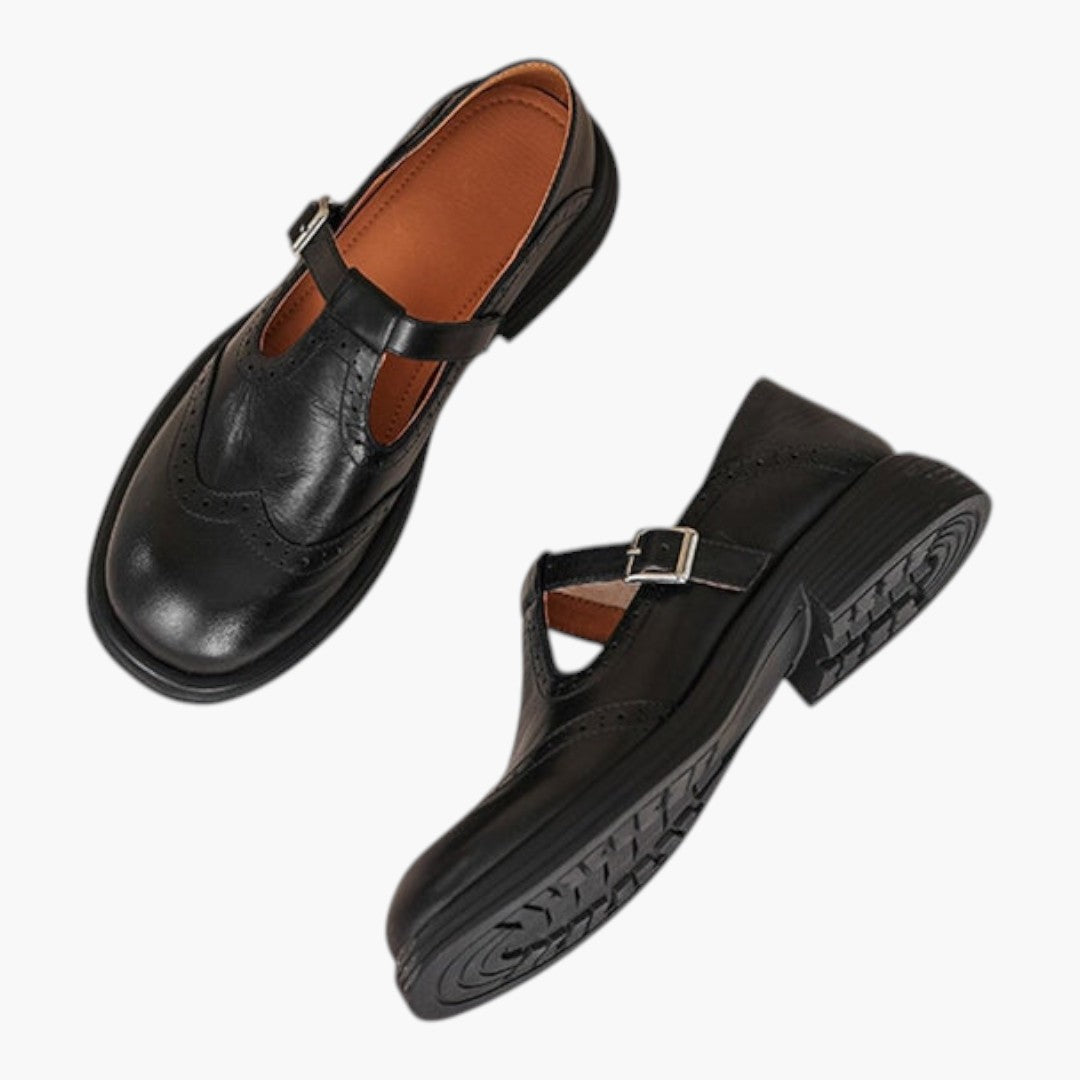Femmes Chaussures Mary Jane avec Bride T et Brogue Talon