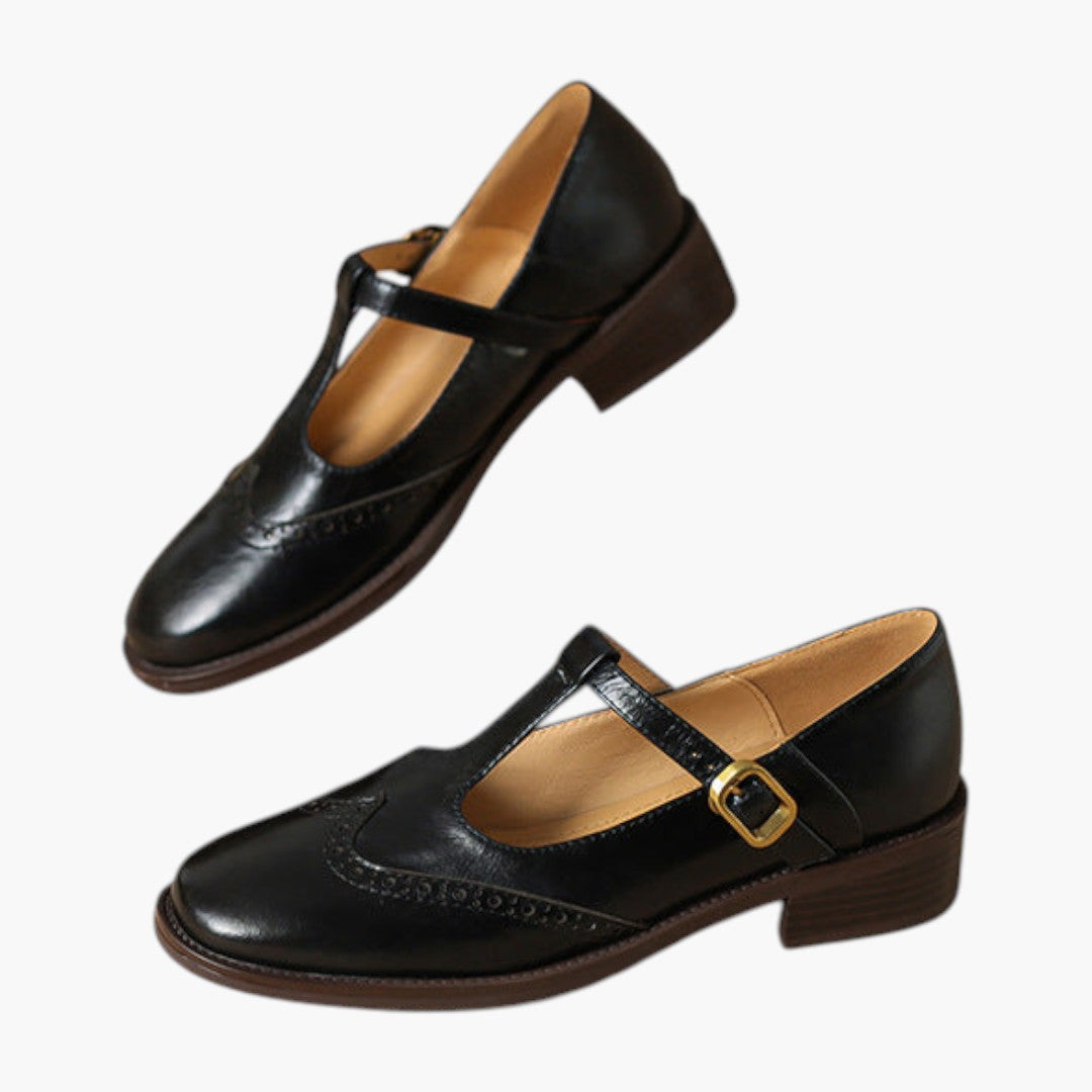 Dames Mary Jane schoenen met T-bandje en blokhak