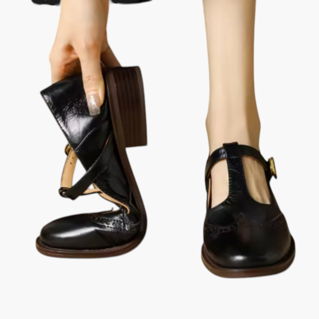 Dames Mary Jane schoenen met T-bandje en blokhak