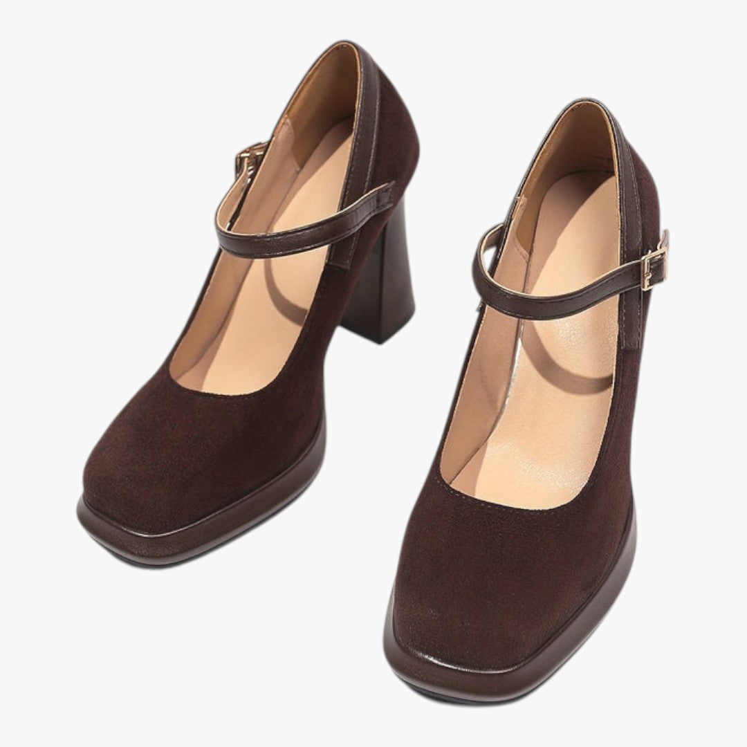 Femmes Chaussures Mary Jane avec Bride Unique et Bout Carré