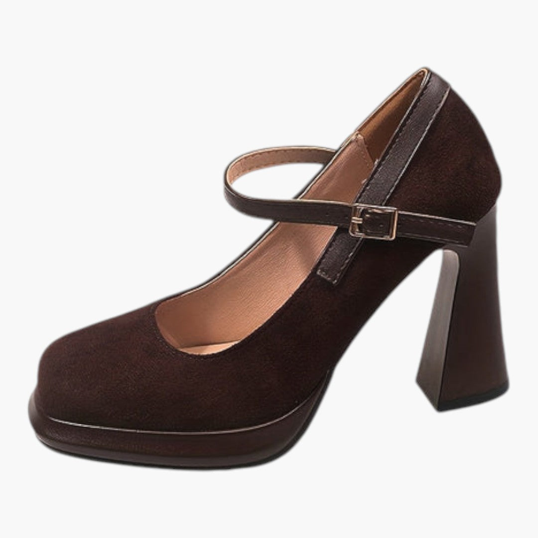 Femmes Chaussures Mary Jane avec Bride Unique et Bout Carré