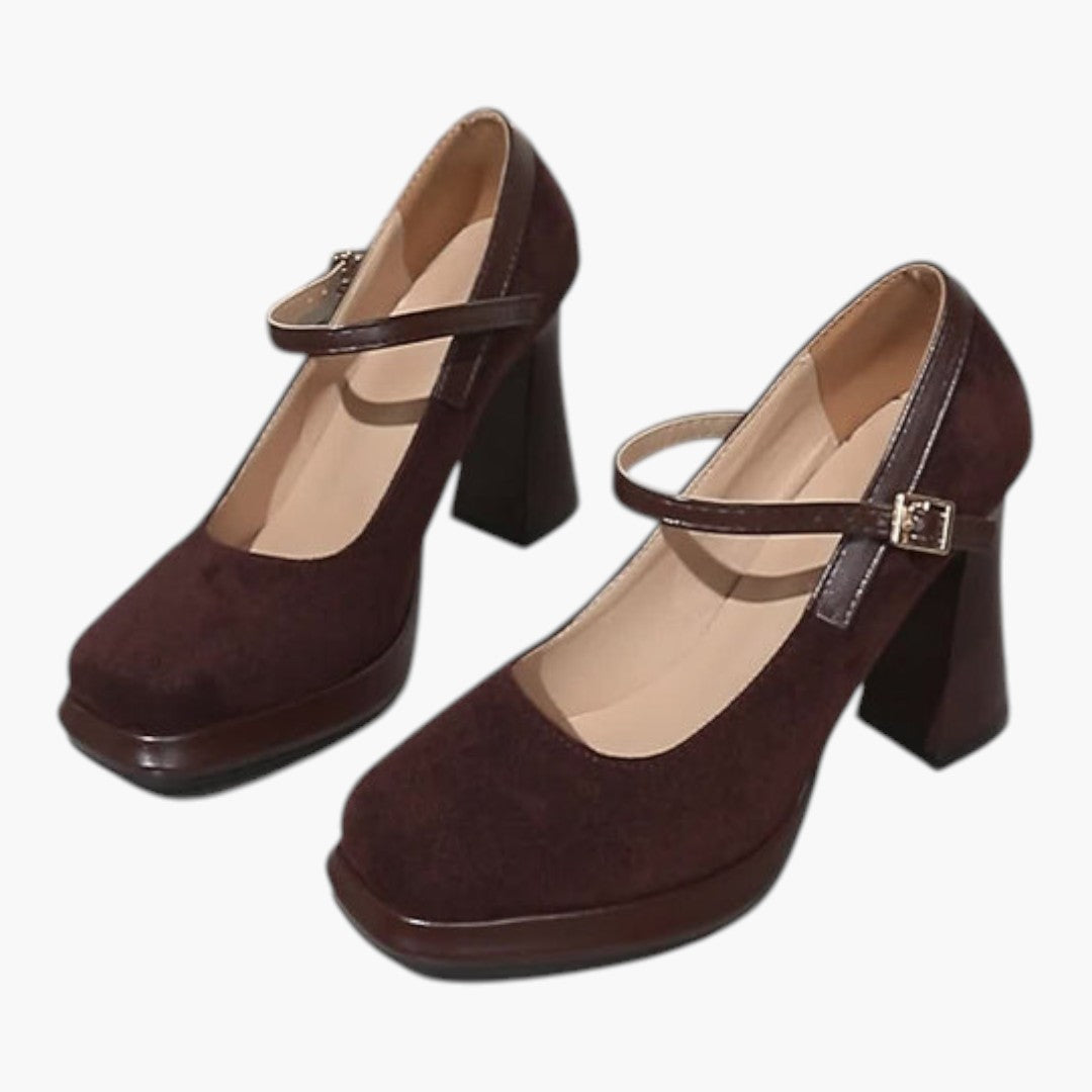Femmes Chaussures Mary Jane avec Bride Unique et Bout Carré