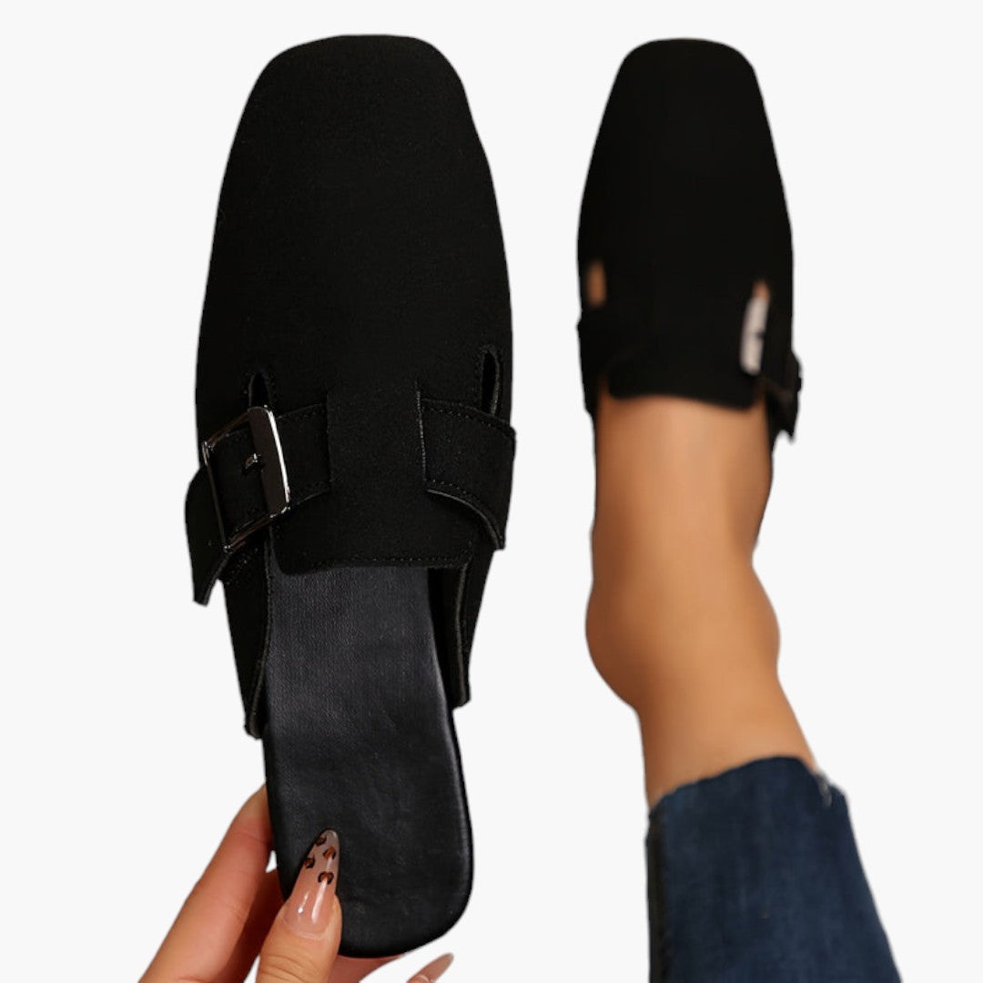 Femmes Chaussures Mocassins a Bout Carré et Fermeture Boucle