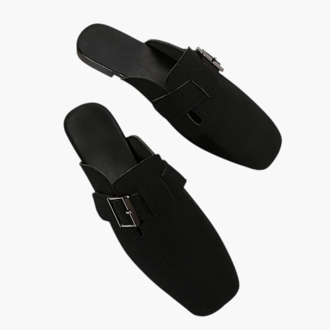 Femmes Chaussures Mocassins a Bout Carré et Fermeture Boucle