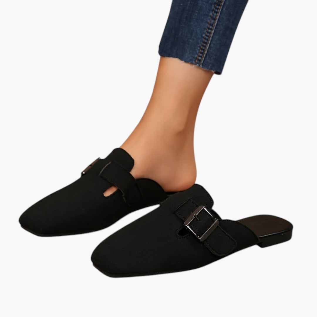 Femmes Chaussures Mocassins a Bout Carré et Fermeture Boucle
