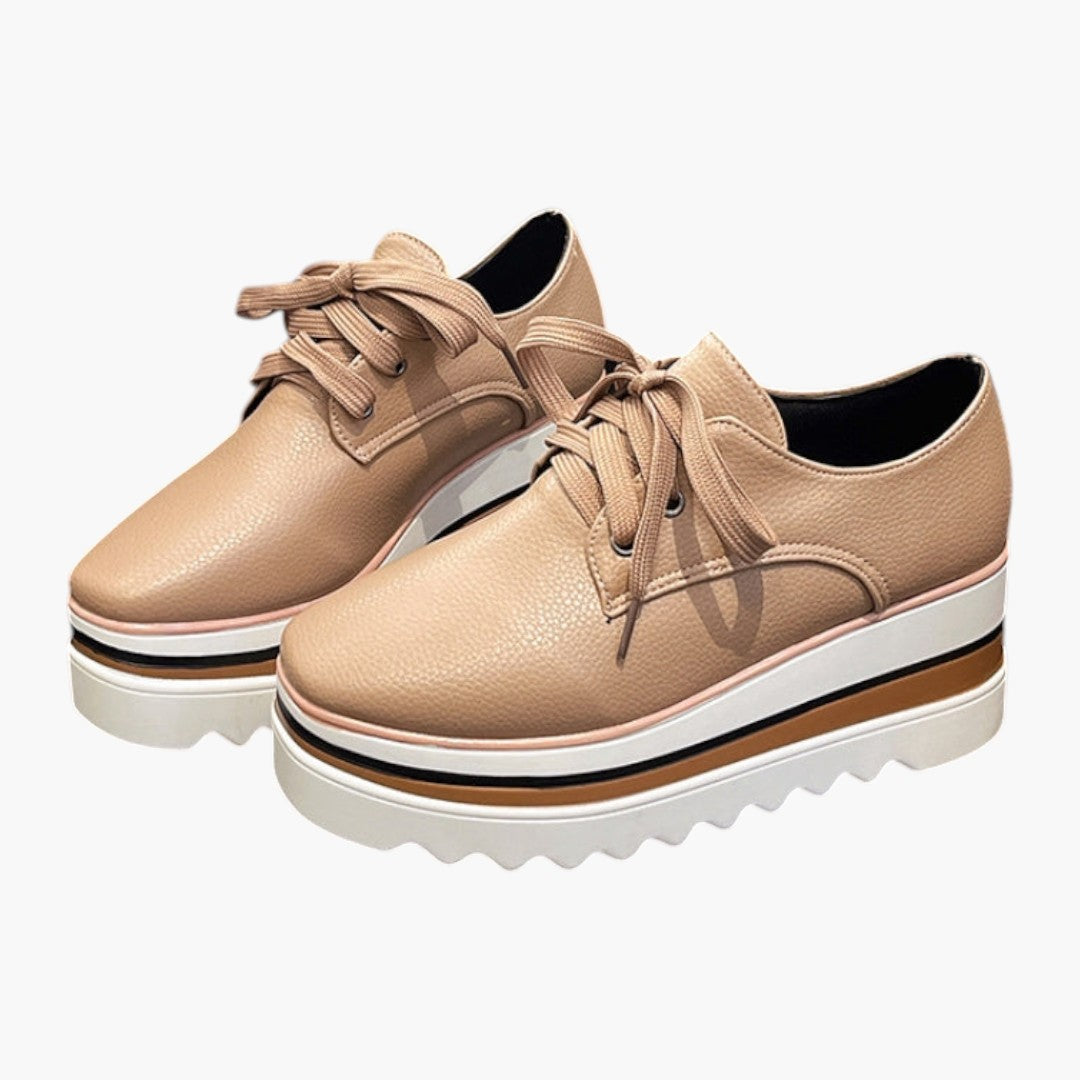 Femmes Chaussures Oxford avec Lacets et Semelle Plateforme