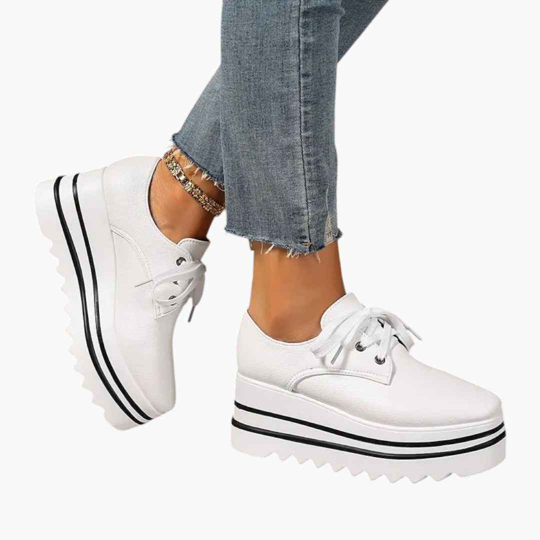 Femmes Chaussures Oxford avec Lacets et Semelle Plateforme