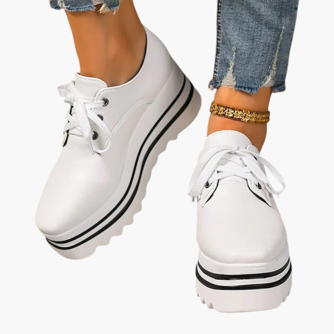 Femmes Chaussures Oxford avec Lacets et Semelle Plateforme
