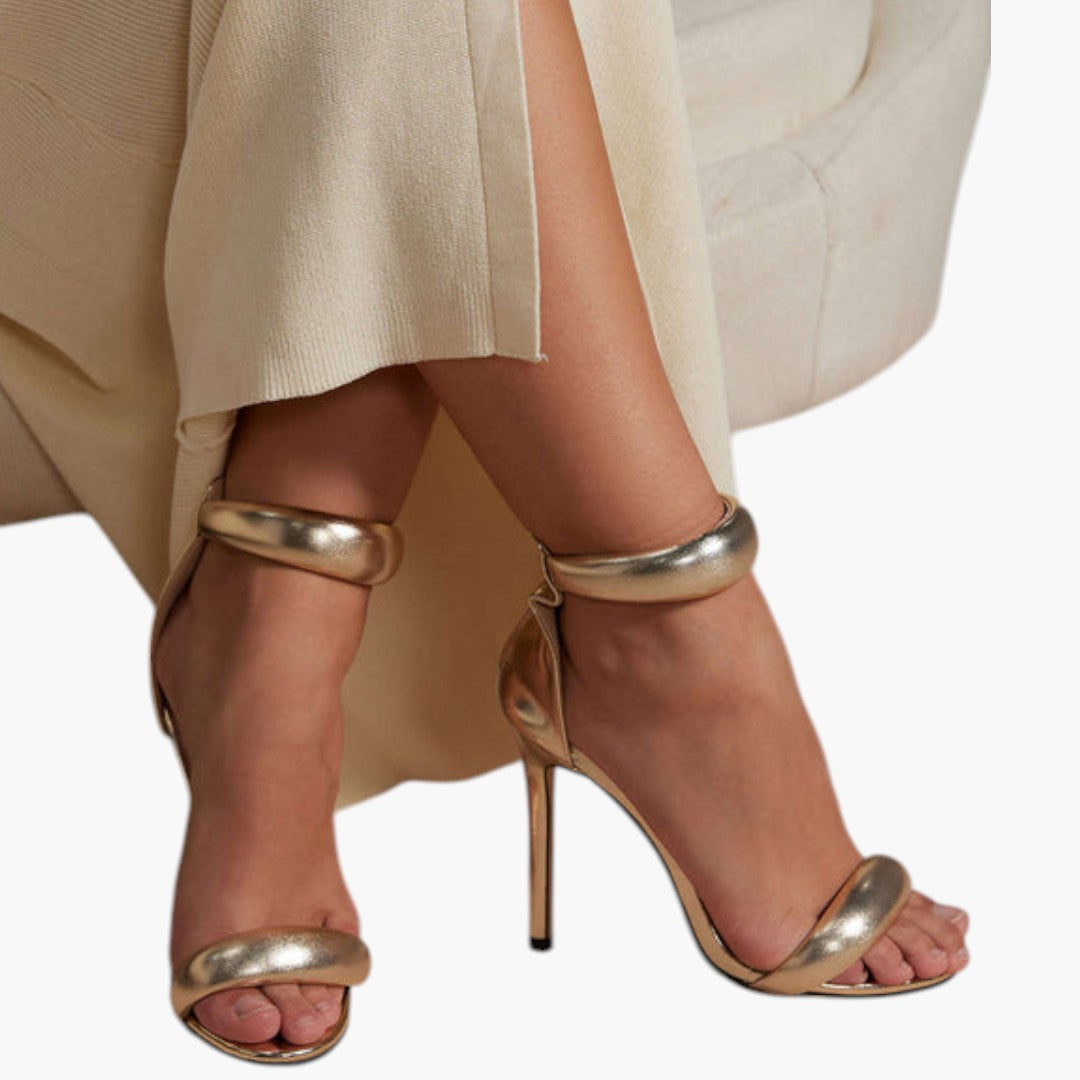 Femmes Chaussures à Talon avec Bride Cheville et Bout Ouvert