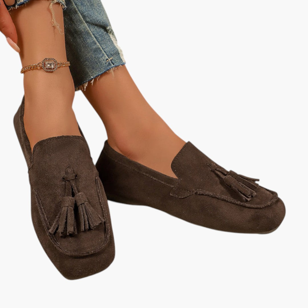 Femmes Confortables Chaussures Slip on avec Bout Rond et Gland